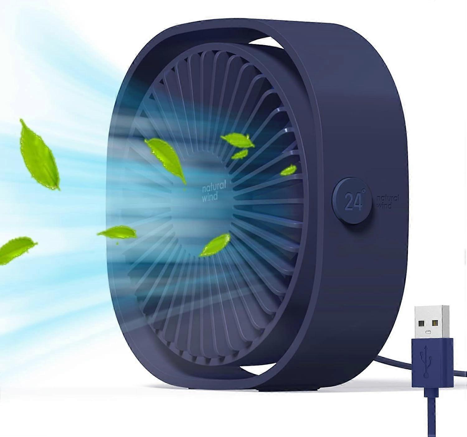 Mini-tischventilator, Tragbarer Usb-ventilator Mit 3 Geschwindigkeitsstufen Und 360°-schwenkfunktion, Leiser Und Kompakter Ventilator Für Schlafzimmer, Büro Und Reisen