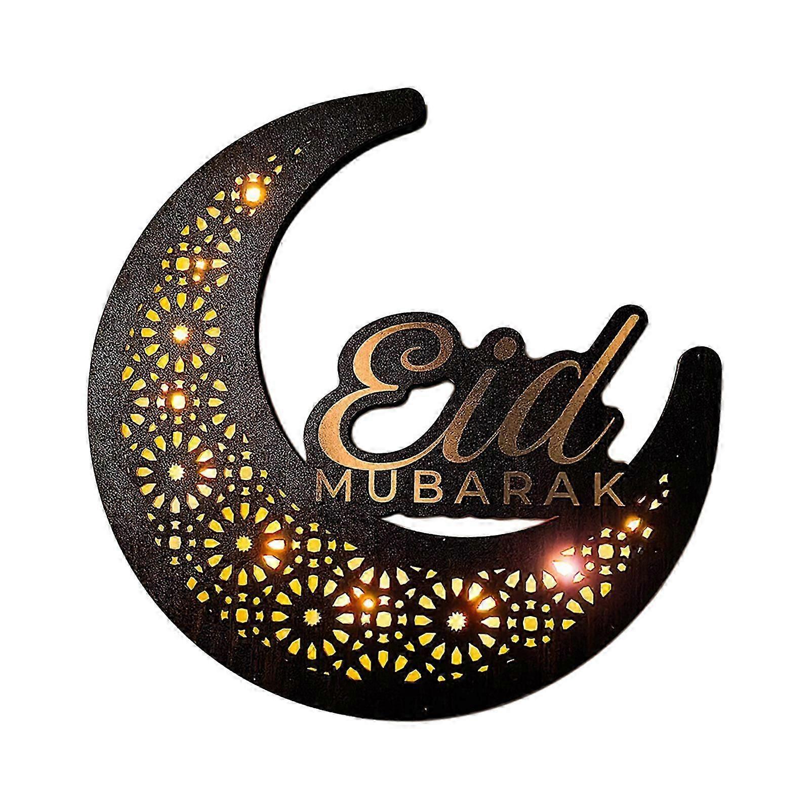 Eid-bastelarbeiten, Ramadan-nachtlicht, Holzlampe, Mond, Stern, Led-nachtlicht, Dekoration Für Wand Und Tisch