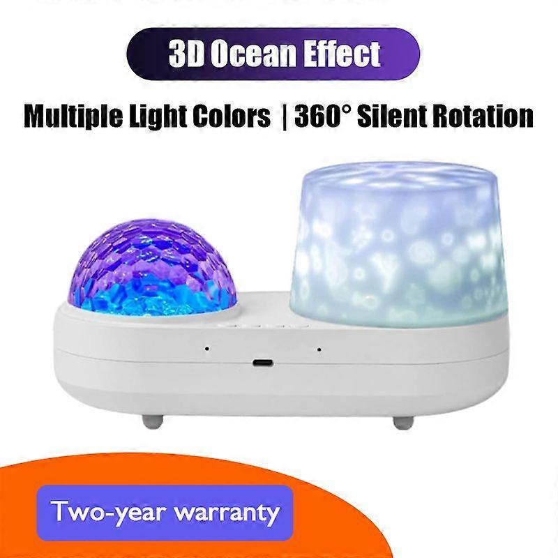 Quallenprojektor 2-in-1 Nachtlicht, 3d-ozeanwellenlampe Mit 12 Mustern, 360°-drehung, Einstellbarer Helligkeit, 1-stunden-timer Für Die Schlafzimmerdekoration