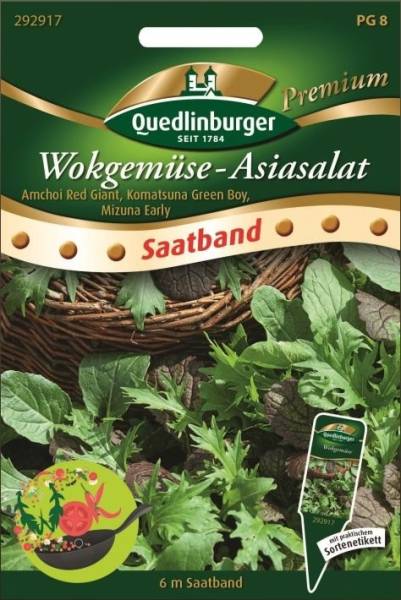 Quedlinburger Wokgemüse-asiasalat Saatband 6 Meter - Gemüsesamen