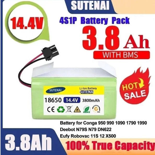 14,4 V 3800 Mah Ersatzakku, Kompatibel Mit Ecovacs Deebot N79, N79s, Dn622 Und Eeuf
