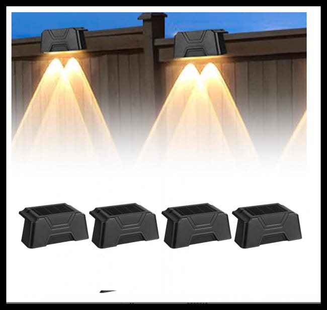 (schwarze) Solar-gartenleuchten Für Den Außenbereich: 4 Wasserdichte Solarleuchten Mit Led-beleuchtung, Geeignet Für Außentreppen.