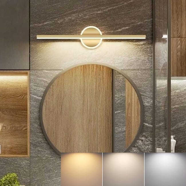 Moderne 40 Cm Wandleuchte – 10 W Led-spiegelleuchte Mit 3 Farbtemperaturen – Badezimmer-schminktischleuchte – Beleuchteter Schminkspiegel – Gold