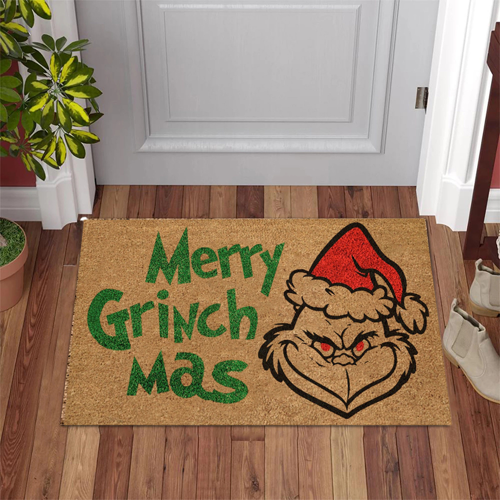 Fußmatte Mit Grinch-weihnachtsmotiv, Rutschfest, Für Wohnzimmer, Schlafzimmer, Eingangsbereich, 40 X 60 Cm, 1 Stück