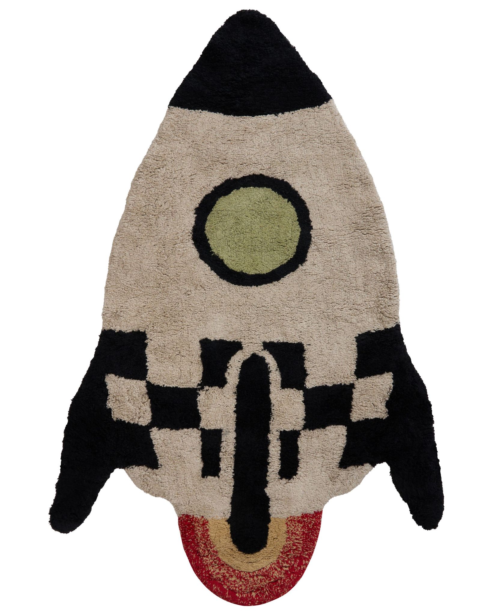 Kinderteppich Voyager Beige / Schwarz 85 X 135 Cm Baumwolle