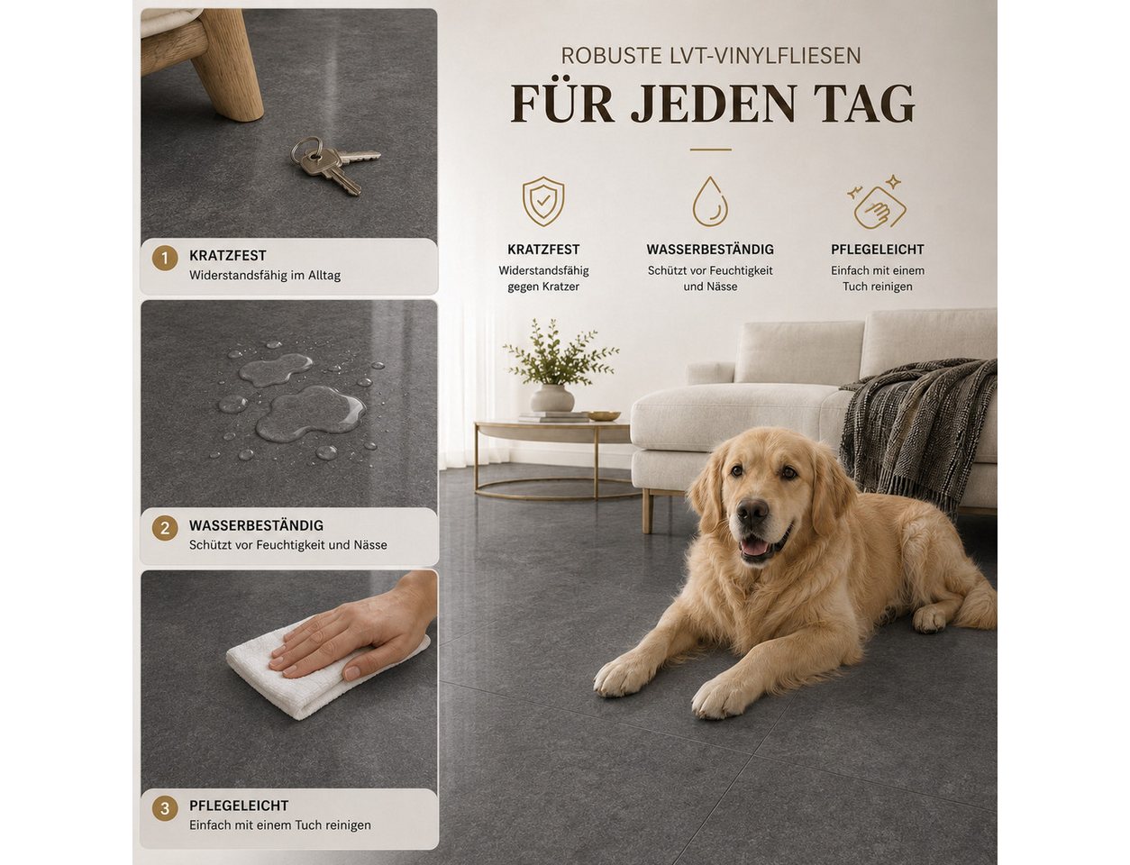 Selbstklebender Lvt Vinylboden 2 Mm, 20 Fliesen, Box 3,72 M² Charcoal