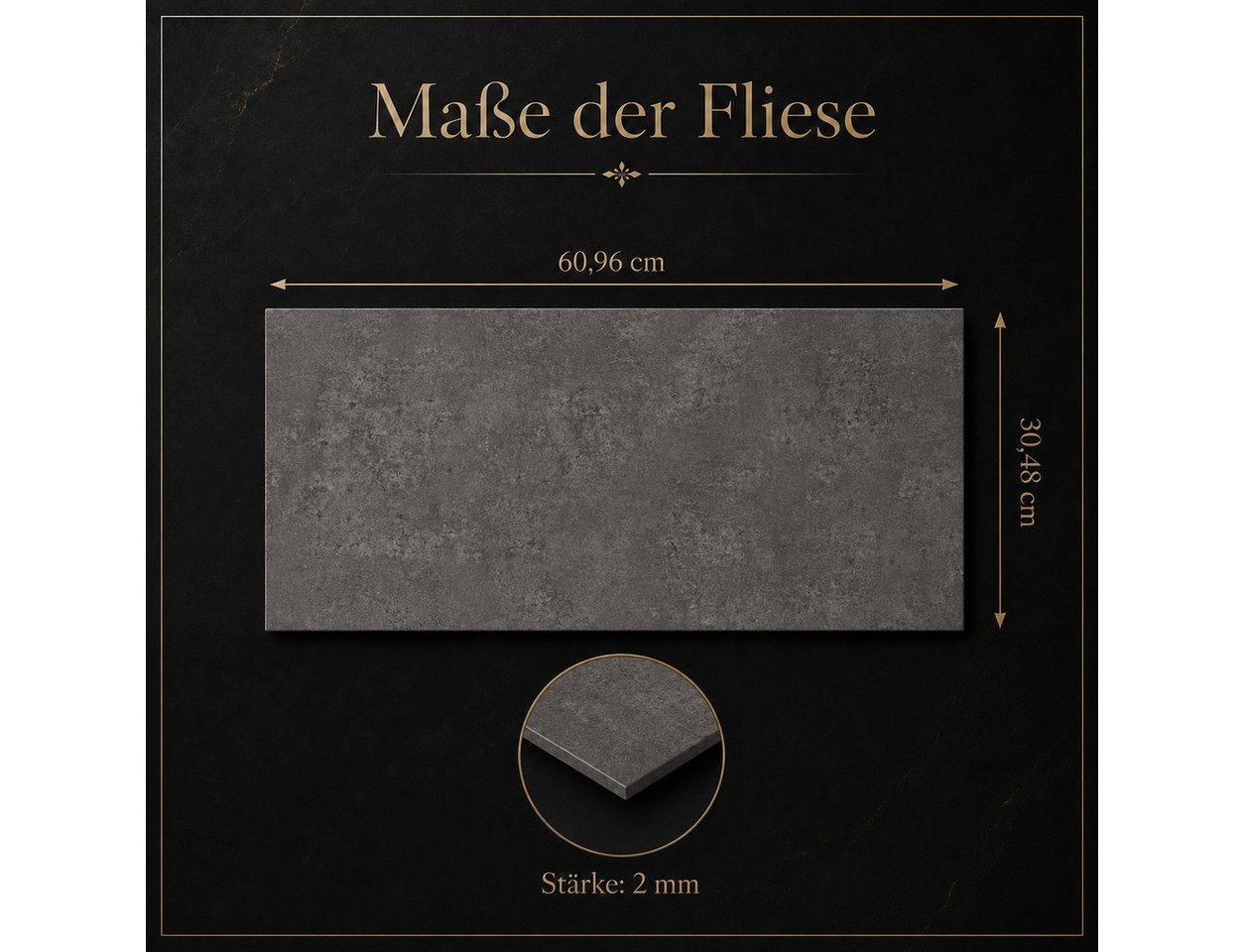 Selbstklebender Lvt Vinylboden 2 Mm, 20 Fliesen, Box 3,72 M² Charcoal Bild 5