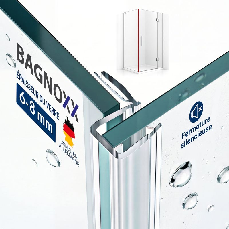 Duschdichtung, 90°-türstopper Aus Transparentem Pvc Für Duschtüren Und Glaselemente – Für 8 Mm Glasstärke