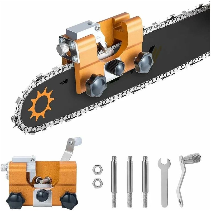 Manueller Kettenschärfer – Komplettset Mit 3 Hartmetall-schneidmessern – Universelle Vorrichtung – Präzises Schärfen In 2 Minuten – Kompatibel Mit Allen Marken