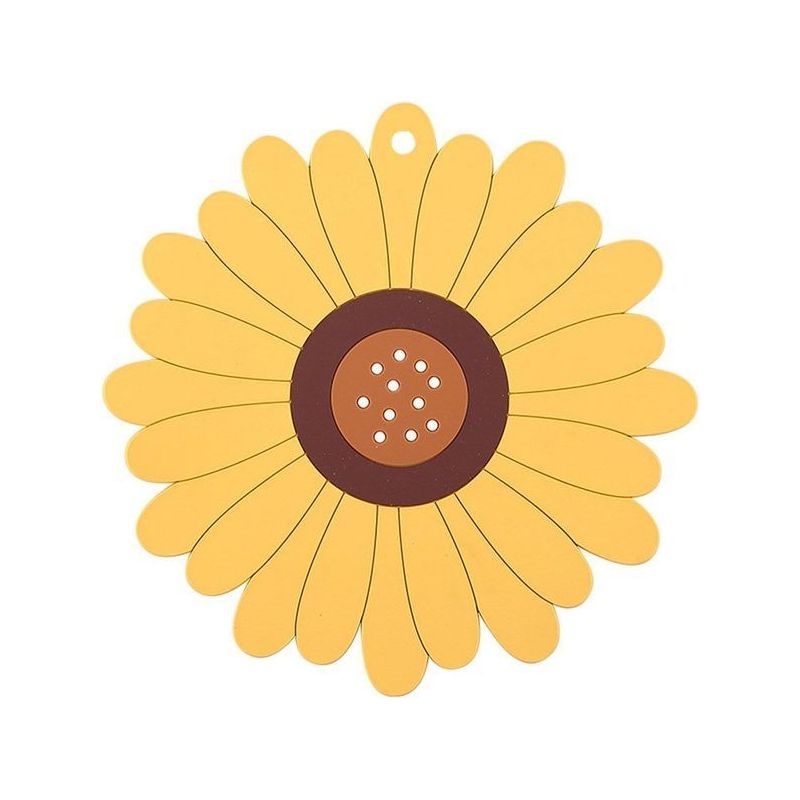 Isolierte Untersetzer/platzsets Mit Vier Sonnenblumen. Geeignet Für Zuhause, Büro, Café Und Andere Orte.