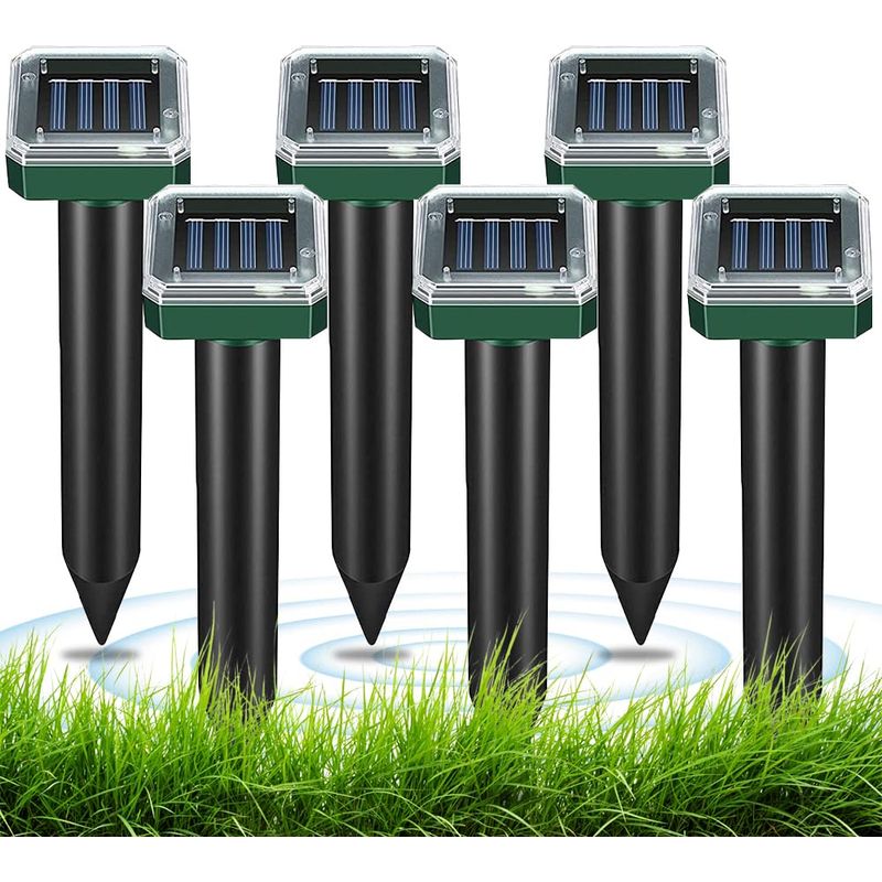 Solarbetriebenes Maulwurfabwehrmittel, 6er-pack, Abwehrmittel Gegen Maulwürfe, Schlangen, Wühlmäuse, Taschenratten Und Andere Tiere