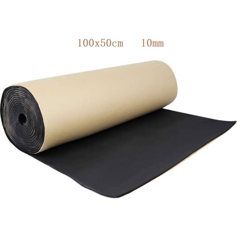 – Akustikdämmmatte 100 X 50 Cm – 10 Mm Stoßdämpfender Schaumstoff – Hitzebeständig Und Feuchtigkeitsbeständig – Zur Schalldämmung Im Auto