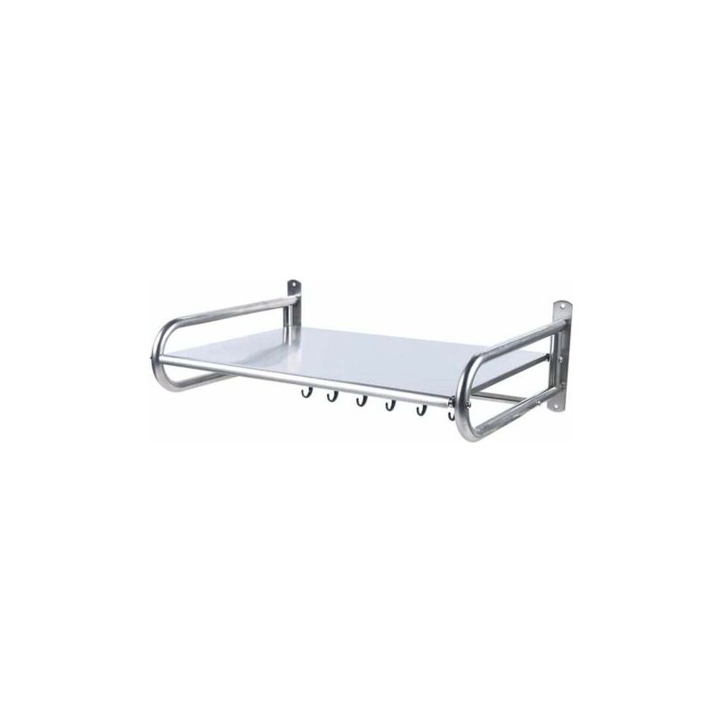 Wandmontiertes Mikrowellenregal Aus Edelstahl Mit 6 Haken Für Mikrowelle, Besteck Und Weitere Utensilien, Von Dyk.trywise