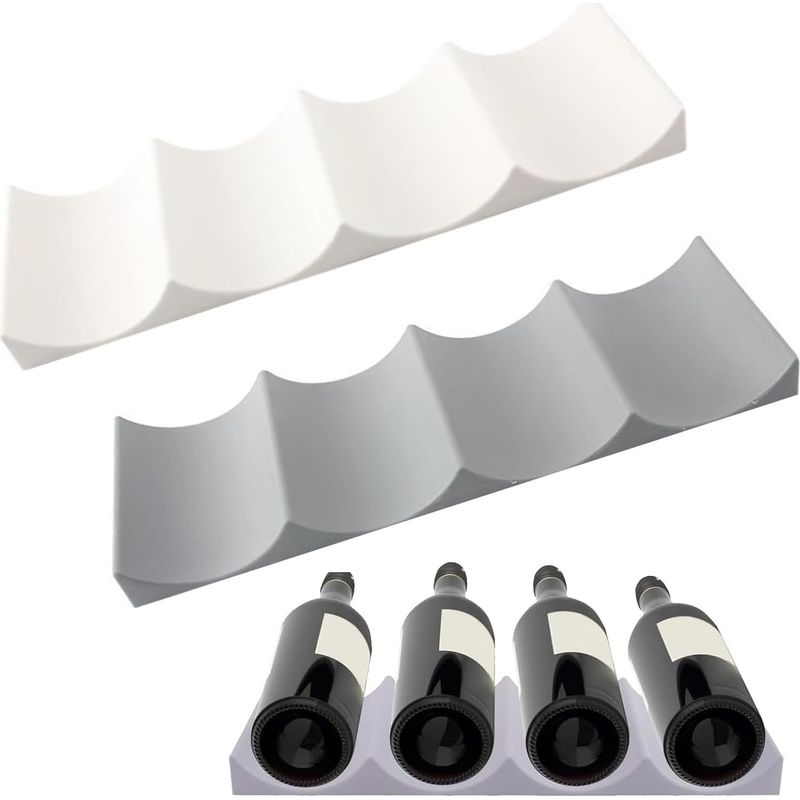 Set Mit 2 Silikon-flaschenhaltern - Organizer Für Kühlschrank, Tisch, Waschküche Oder Bar - Ablage Für Rotweinflaschen Und Getränke Im Kühlschrank.