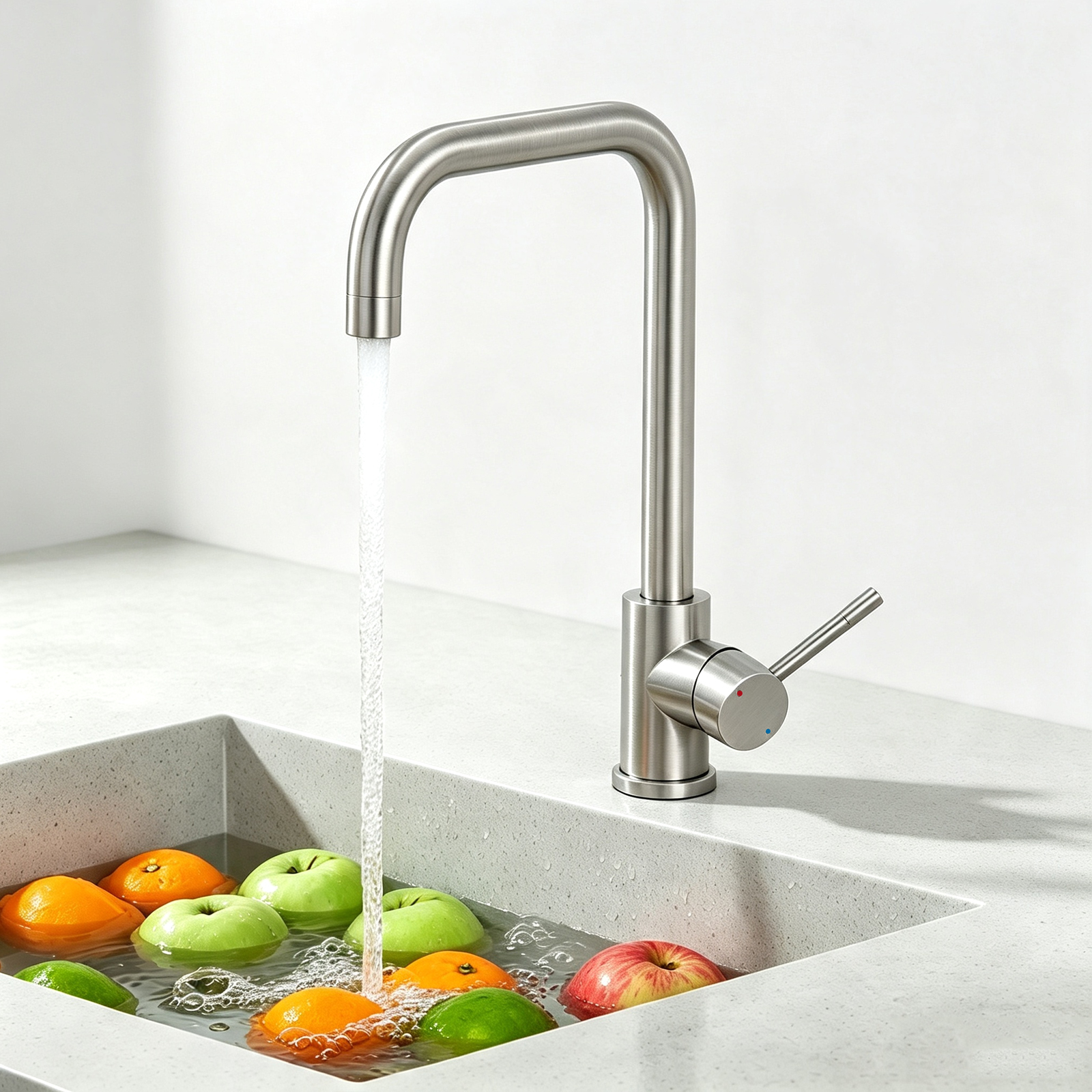 Cecipa Max Küchenwasserhahn, Hochdruck Edelstahl Küchenarmatur 360° Drehbar, Spültischarmatur Gebürstet, 7-form