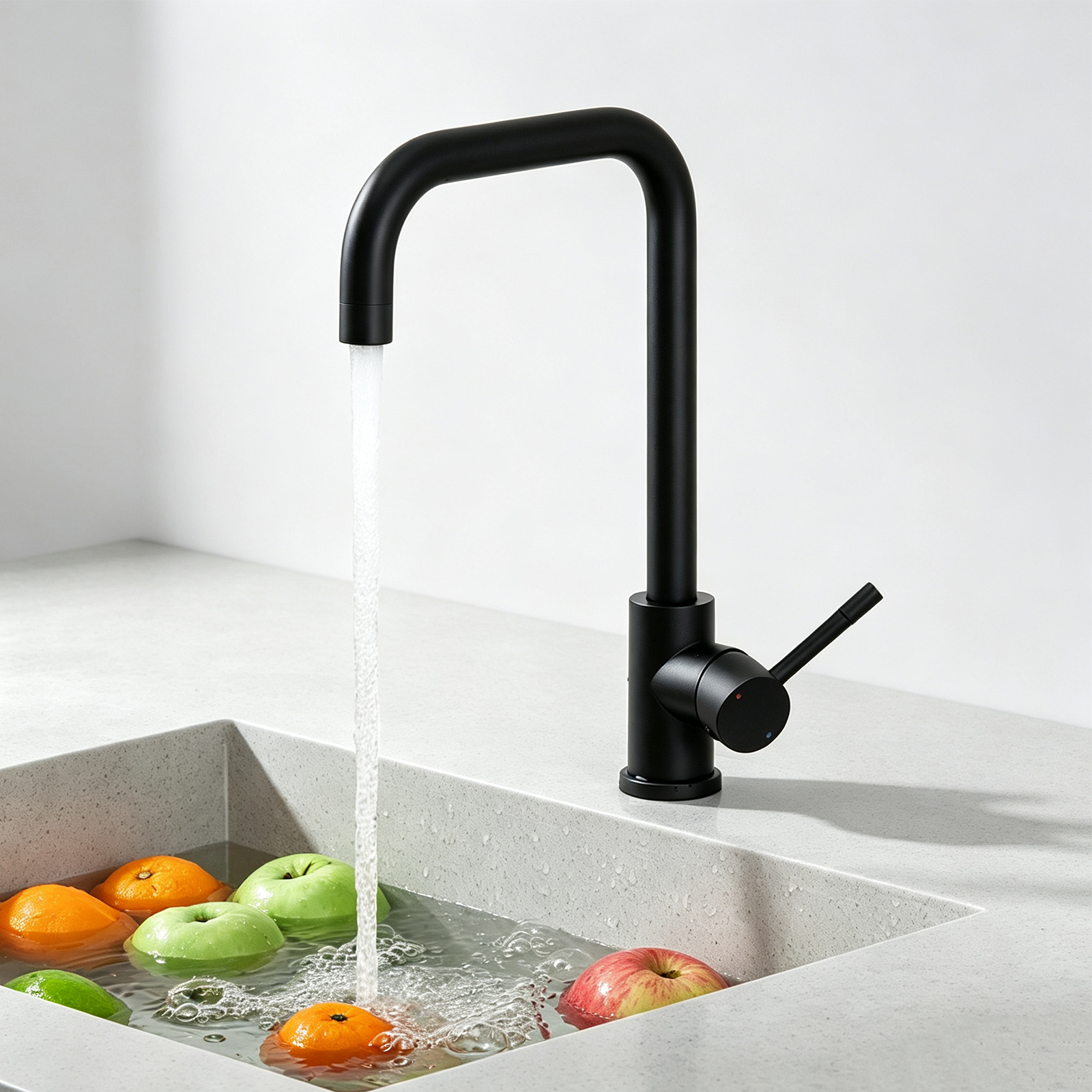 Cecipa Max Küchenwasserhahn, Hochdruck Edelstahl Küchenarmatur 360° Drehbar, Spültischarmatur Schwarz, 7-form