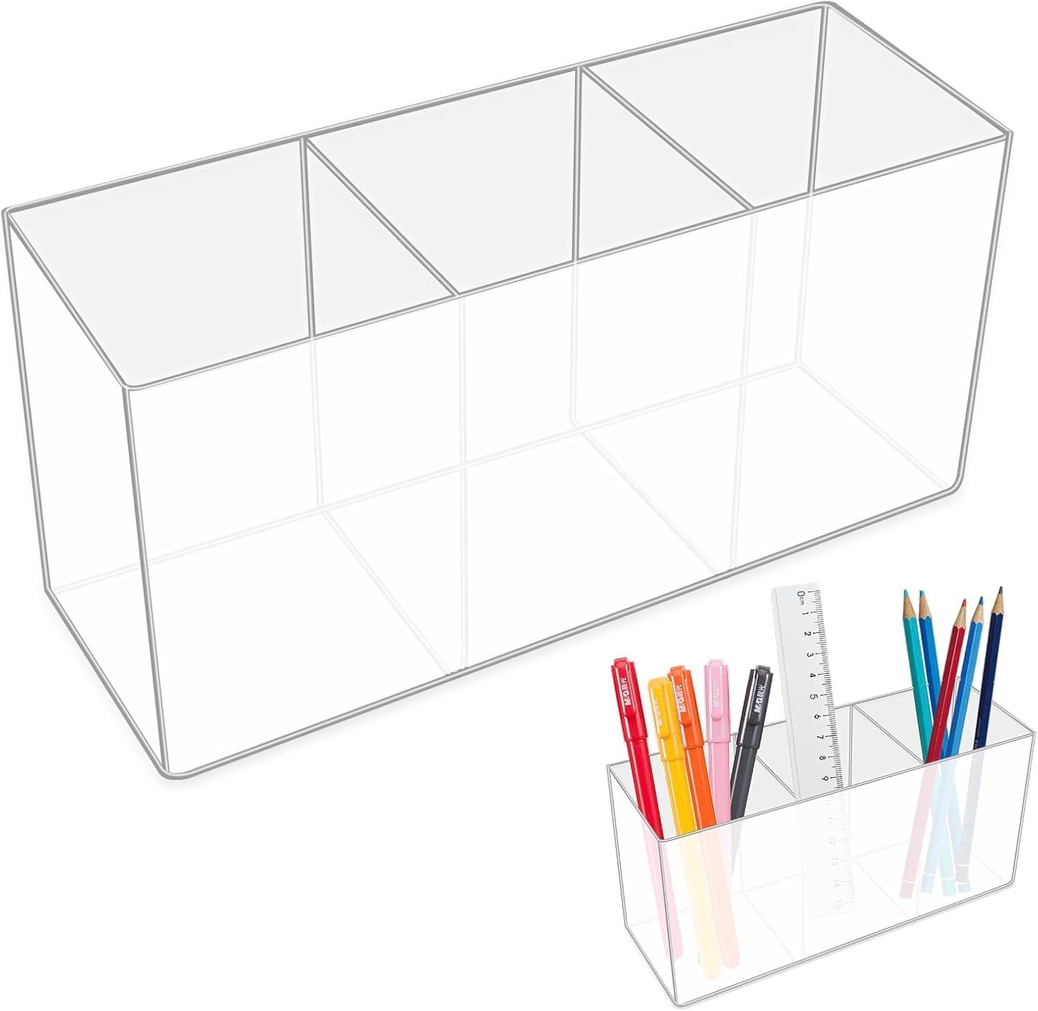 Schreibtisch-organizer, Stiftehalter, Schreibtisch-organizer Mit 3 Fächern, Stiftehalter, Stifteaufbewahrung, Für Schreibwaren, Make-up, Bastelbedarf