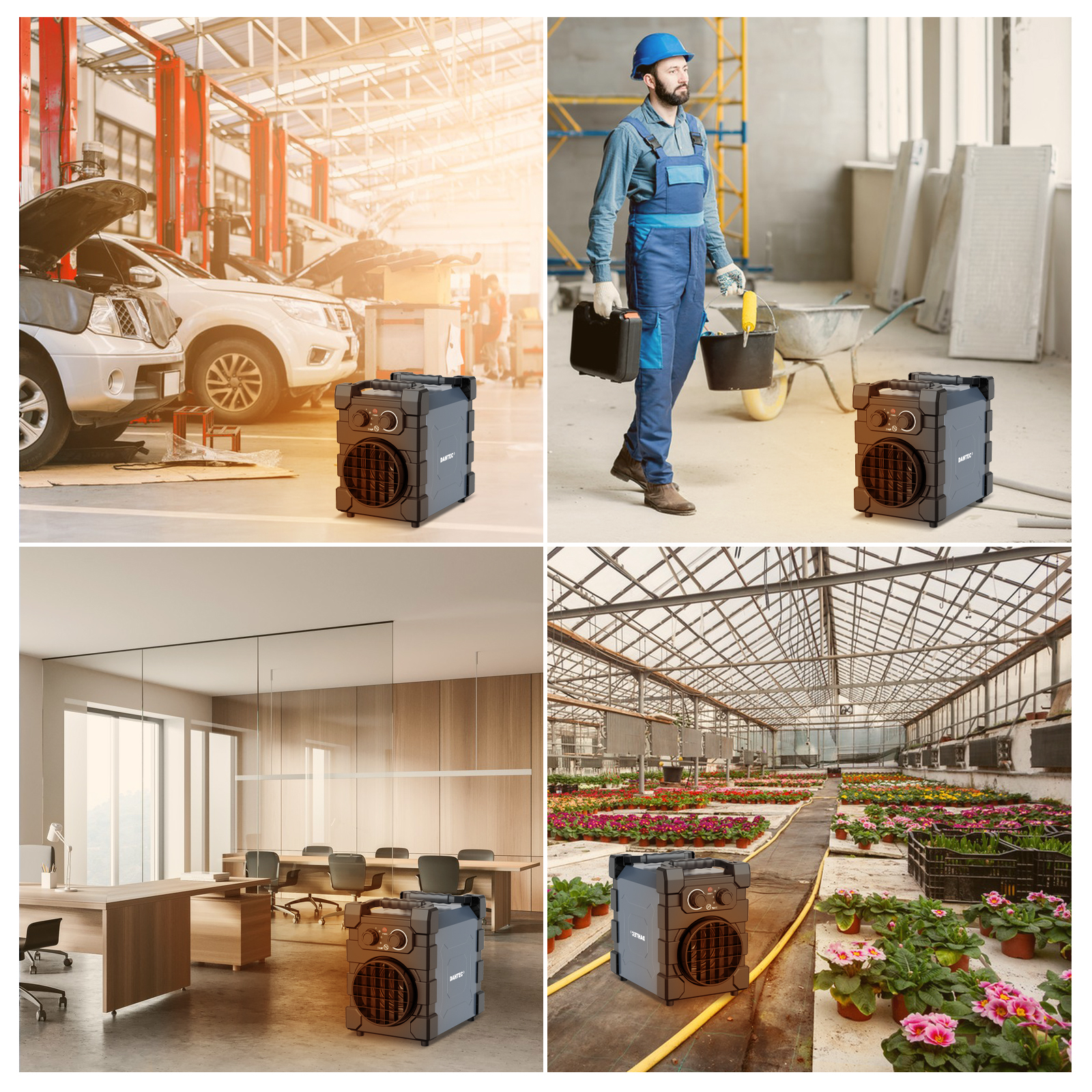 Professioneller Elektro Heizlüfter 3000 Watt Bauheizer Elektroheizer Schwerem Stahlgehäuse, Überhitzungsschutz, Mit Thermostat, Bautrockner Für Baustelle, Garage [energieklasse A]