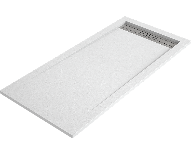Duschwanne Bidai 80x200 Cm Weiß Edelstahlgitter