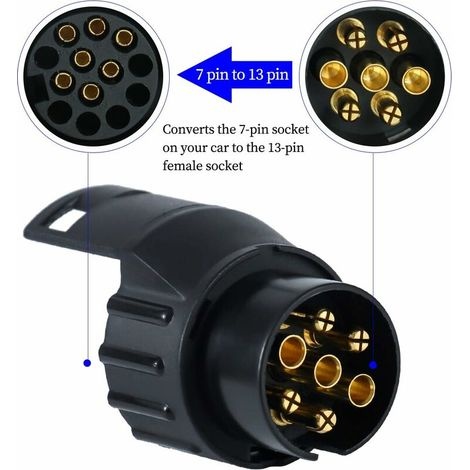 Qx1523 Anhängerstecker-adapter, 13- Auf 7-poliger Adapter Für Pkw- Und Lkw-anhängerkupplungen Mit Abdeckung
