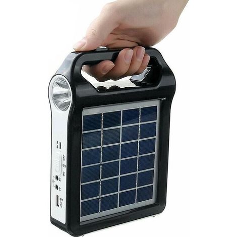 6v Tragbares Wiederaufladbares Solarpanel-energiespeichersystem Mit Usb-ladegerät Und Lampe – Heim-solarstromsystem-set