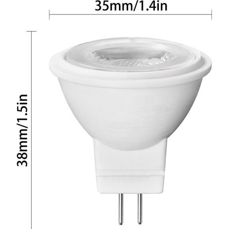 Mr11 Gu4 Cob Led-lampe, Ac/dc 12 V, Dimmbar, 3 W, 3000 K, Mini-bipin-lampe, Entspricht 30 W Halogen, Warmweiß