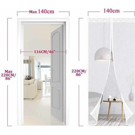 140 X 220 Cm Moskitonetztür Mit Magnetverschluss, Inklusive: Set, Vorhang, Tür, 220 Cm
