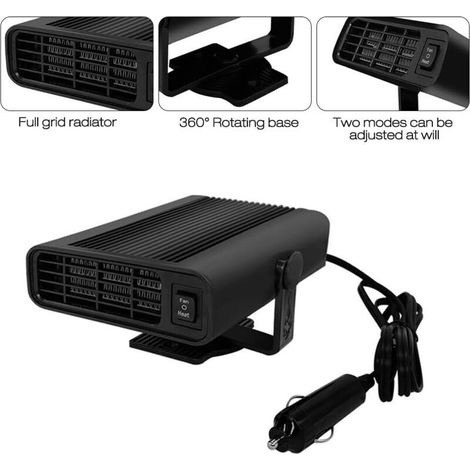 Tragbarer Auto-heizlüfter, 12 V, 150 W, 360° Drehbar, 2-in-1, Weiß