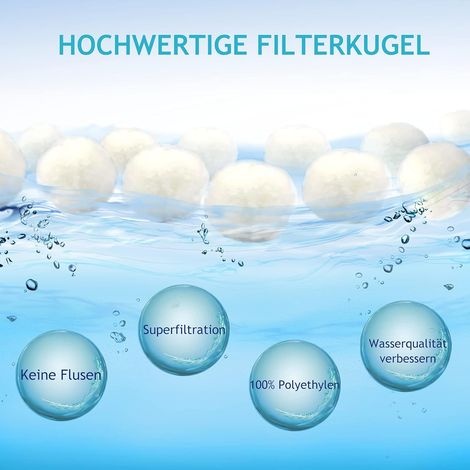 Poolfiltermedium, 1000 G Poolfilterkugeln – Filterkugeln Entsprechen 36 Kg Sandfilter, Wiederverwendbare Filterkugeln, Geeignet Für Poolsysteme