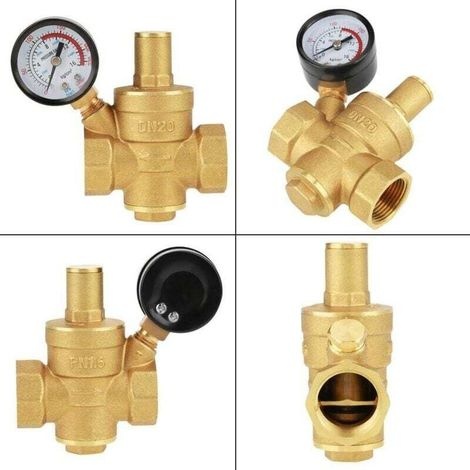 Réducteur De Pression D'Eau Réglable En Laiton Dn20 Avec Jauge Et Régulateur