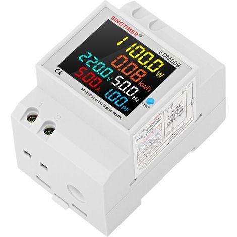 Einphasiges Haushalts-führungsschienen-digitalanzeige-spannungs-, Strom-, Frequenz-, Leistungsfaktor-multifunktionsmessgerät