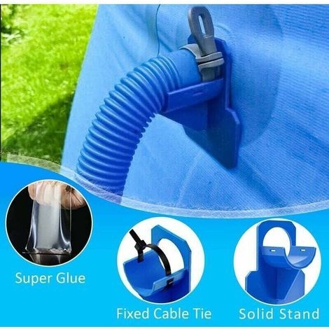Schlauchhalterungen Für Aufstellpools, Adapter 30-37 Mm, Blaues Befestigungszubehör, 2 Stück