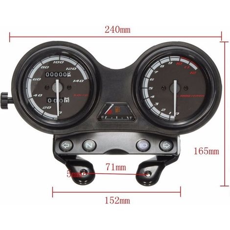 Geschwindigkeitsmesser/kilometerzähler (km/h) Für Yamaha Ybr 125 – Optimale Genauigkeit – 20 Cm Kabellänge – 5-poliger Stecker – Ybr125