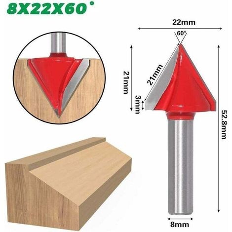 Satz Von 4 V-nutfräsern Mit Geraden Schneiden Von 60°, 90°, 120° Und 150°, Schaftdurchmesser 8 Mm, 3d V-nut-holzschnitzfräser.