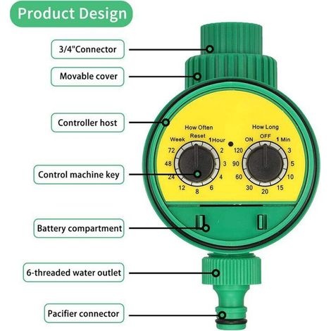 Automatischer Bewässerungstimer Für Den Garten Mit Wasserdichter Led-anzeige Für Rasen, Pflanzen Und Gemüse