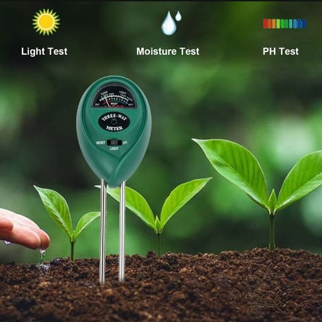 Tester-set, 3-in-1 Bodentester (feuchtigkeitsmesser, Licht- Und Ph-tester) Für Blumen/gras/pflanzen/garten/landwirtschaft/rasen