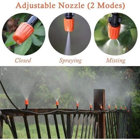 50er-packung Micro Spray-tropfer Mit Einstellbarem Durchfluss, Verstellbare Tropfbewässerungssprinkler Für Gärten. Geeignet Für Veranden Und Terrassen.