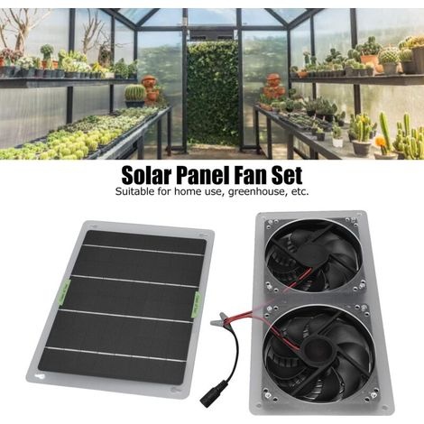 100-w-12-v-solarventilator-set – 25 X 19 Cm Panel – 28 X 14,5 Cm Ventilator – Heißluftabführung Für Gewächshäuser Und Wohnhäuser