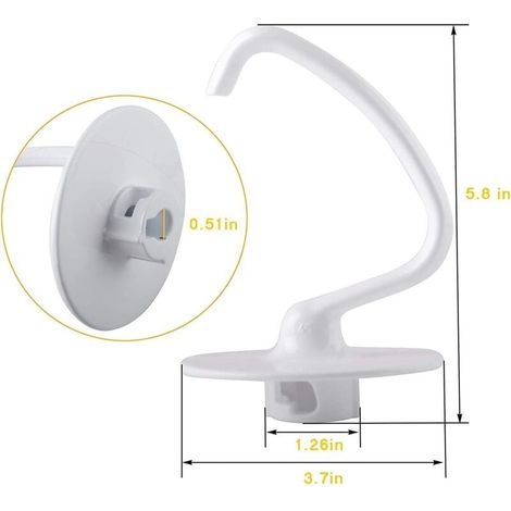 Ersatz-knethaken Kompatibel Mit Kitchenaid K45, K45ss Und Ksm90 4,5-qt-küchenmaschinen Mit Kippbarem Motorkopf, Brothaken-aufsatz