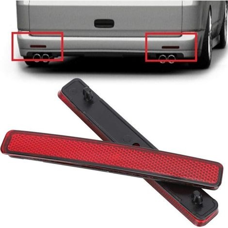 Paar Heckstoßstangenreflektoren Für T5 Transporter 2003–2011 – Rote Reflektorlampe – Material: Pc + Abs – Einfache Montage – 7e0945105