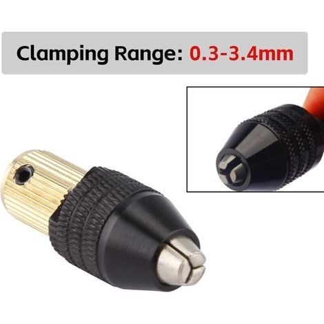 Mini-selbstspannfutteradapter, Mini-bohrfutter, Bohrfutter Mit Spannbereich 0,3 Bis 3,4 Mm (5-mm-bohrung), Mini-elektrobohrzubehör: Spannzange Mit Schraubenschlüssel A