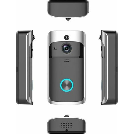 Intelligente Wlan-türklingel Mit Videofunktion, Drahtlose Hd-video-gegensprechanlage, Neutrale Schwarze Und Silberne Standardausführung