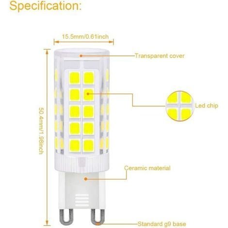 G9 3w Led-lampen, Kaltweiß (6500k), Nicht Dimmbar, Entspricht 33w Halogenlampen, G9 Led-lampen Für Die Wohnraumbeleuchtung, Flimmerfrei, 220–240v Wechselstrom, 10er-packung [energieklasse