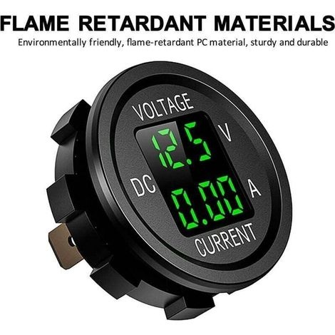 Wasserdichtes Digitales Led-voltmeter (6v–48v Dc) Für Motorrad, Auto, Lkw, Boot, Grün