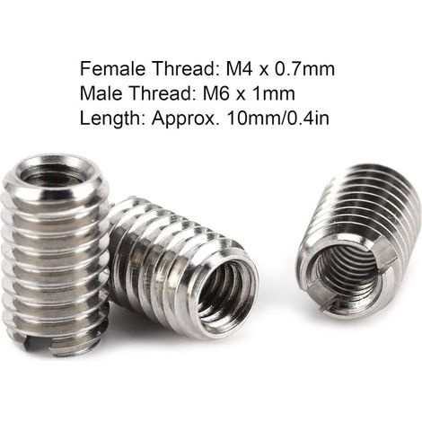 Packung Mit 10 Gewindeeinsätzen Aus Edelstahl – Innengewinde M4 X 0,7 Mm Und Außengewinde M6 X 1 Mm – Reparatur Beschädigter Gewinde