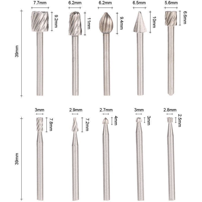 10 Stück 1/8" 3 Mm Schaft Hss Fräser Zum Fräsen Und Gravieren Von Holz Für Rotationswerkzeuge, Fräser Für Heimwerker-holzbearbeitung Und Gravur