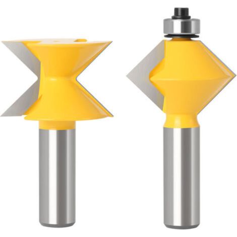 Fräser Für Holzbearbeitung, 2er-set, 12 Mm Schaft, V-form, 90°-beiznut