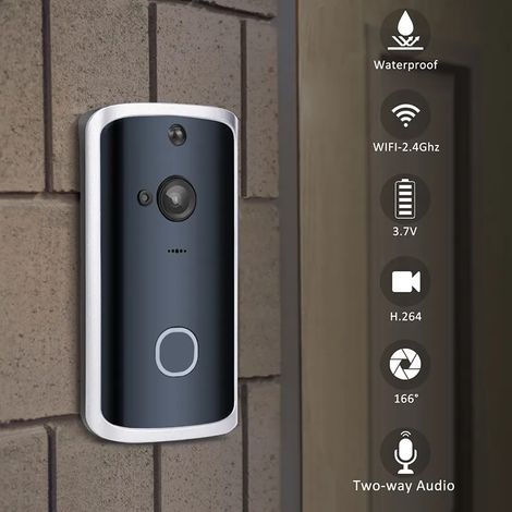 Intelligente Türklingel Mit Wlan-kamera, Drahtloser Anruffunktion, Video-gegensprechanlage Und Auffälligem Türklingelton Für Wohnungen, Kompatibel Mit Telefon- Und Heimkameras