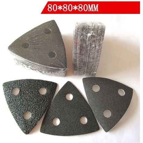 Packung Mit 26 Dreieckigen Schleifblättern, 3 Löcher, 80 X 80 X 80 Mm, Dreieckiges Schleifpapier, Körnung 40/80/120, Zum Schleifen Und Polieren