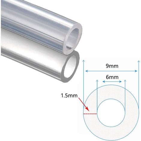 Kraftstoffschlauch, 1 Stück, 6 X 9 Mm (2 Meter), Pvc, Für Diesel, Benzin Und Wasser, Transparent Blau